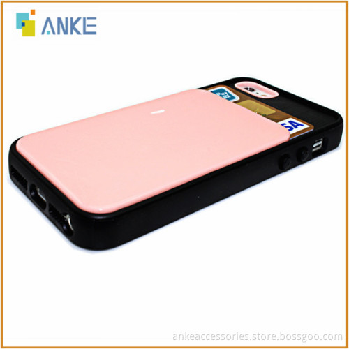 Hybrid PC+Silicon,Card Slot Design Case for IPhone 5 5S 5G,OEM ODM and Wholesale Welcome